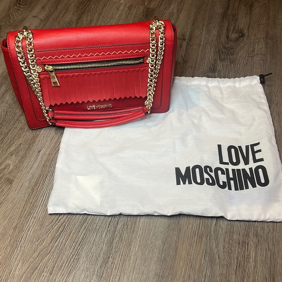 LOVE MOSCHINO Shoulder bag in red with gold chain strap - Picture 2 of 7